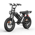 All-terrain electric bike with fat tires, suspension, and headlight on white background