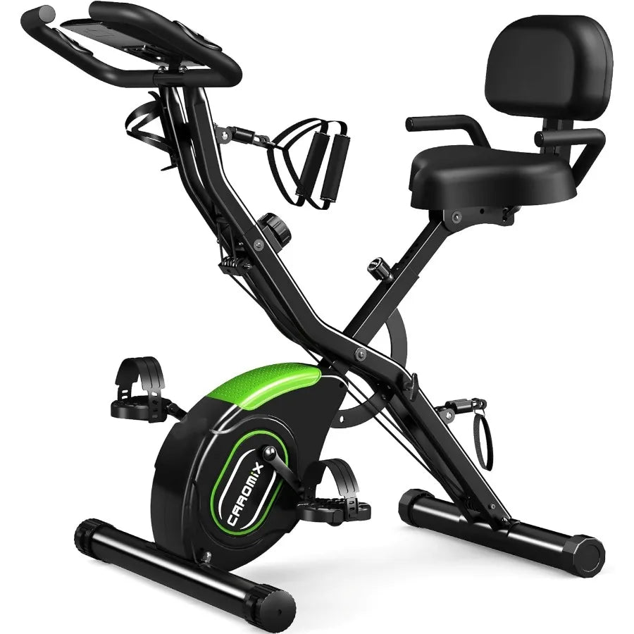 Caromix Exercise bike with a green and black design.