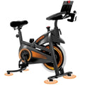 Black and orange stationary exercise bike