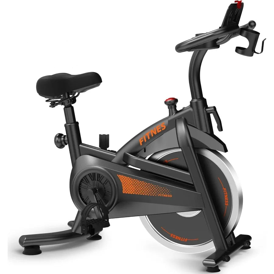 Stationary bike with tablet holder