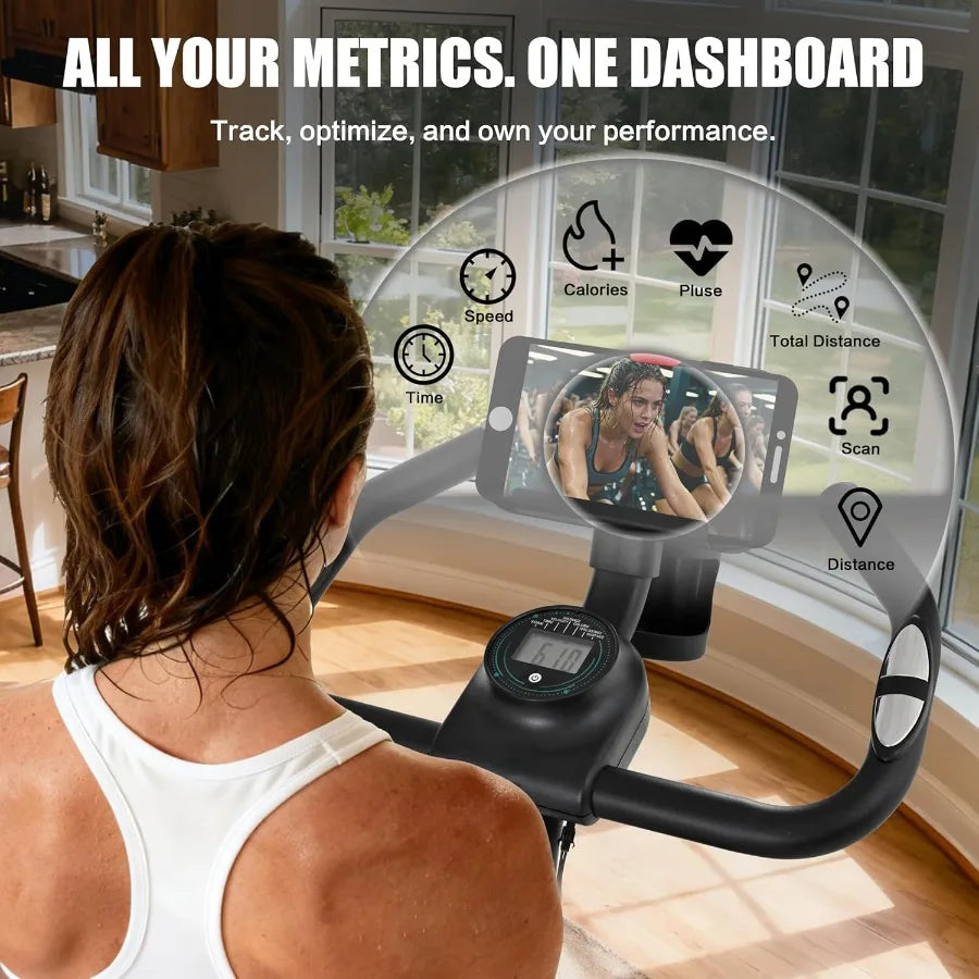 Home Gym Spin Bike – Adjustable Seat & Handlebar