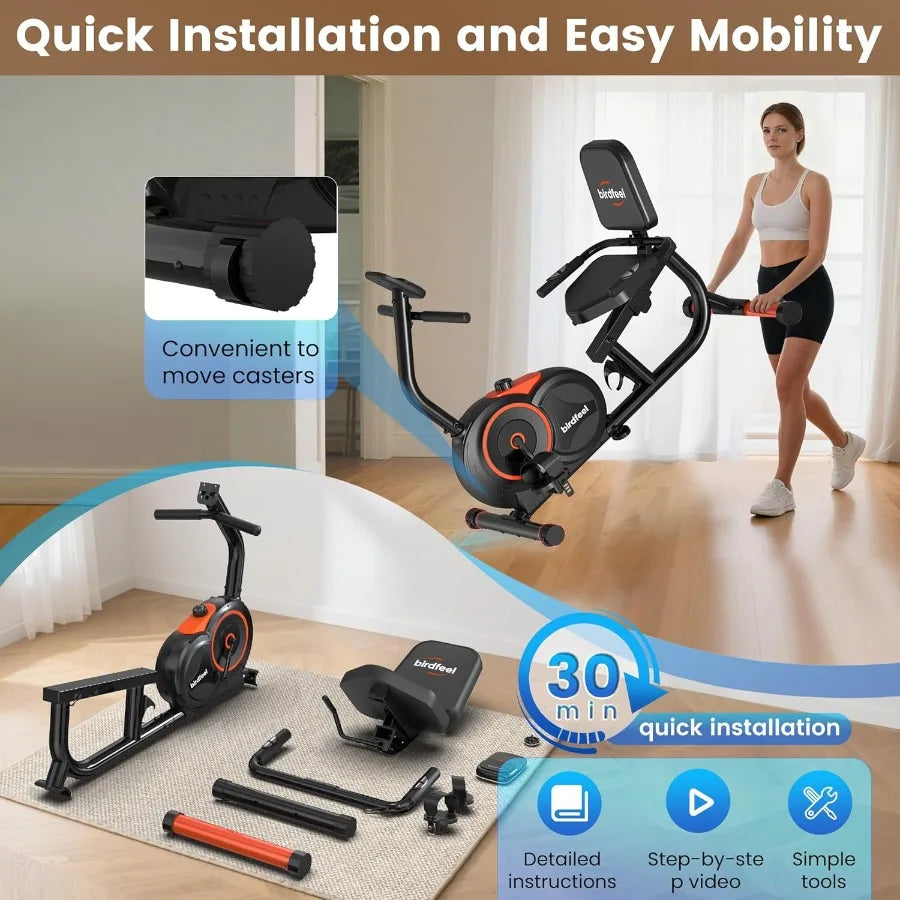 Heavy-Duty Recumbent Bike – 400LB Capacity