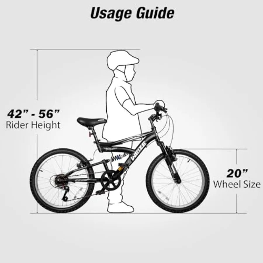 20/24” Kids Dual Suspension MTB