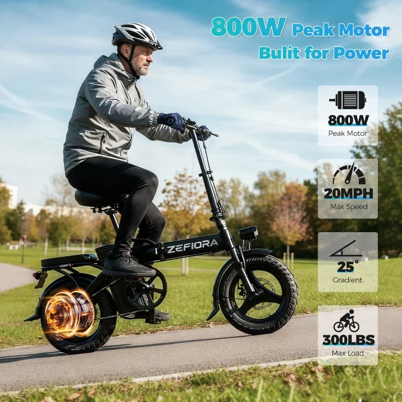 1000W/2000W 48V City Electric Bike – 14" Alloy Frame