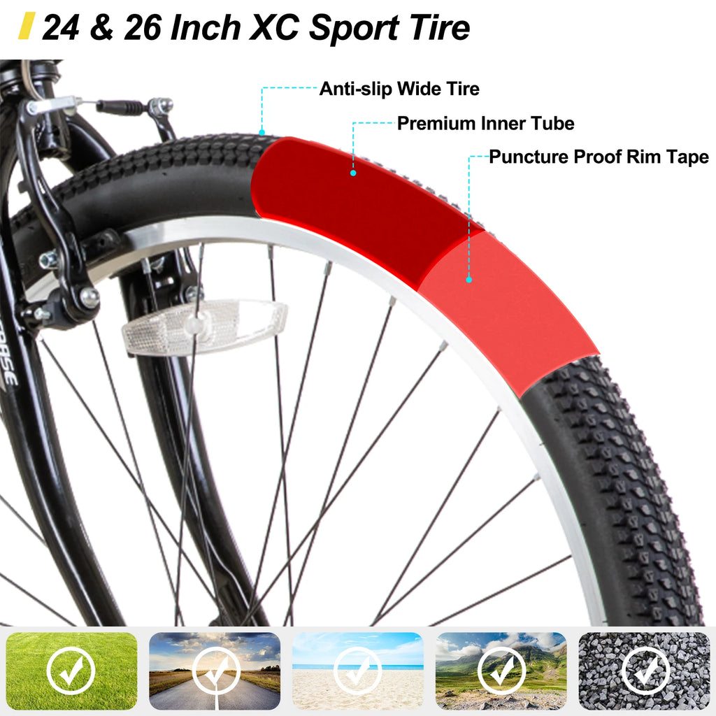 Hil and 24/26” 21-Speed Mountain Bike