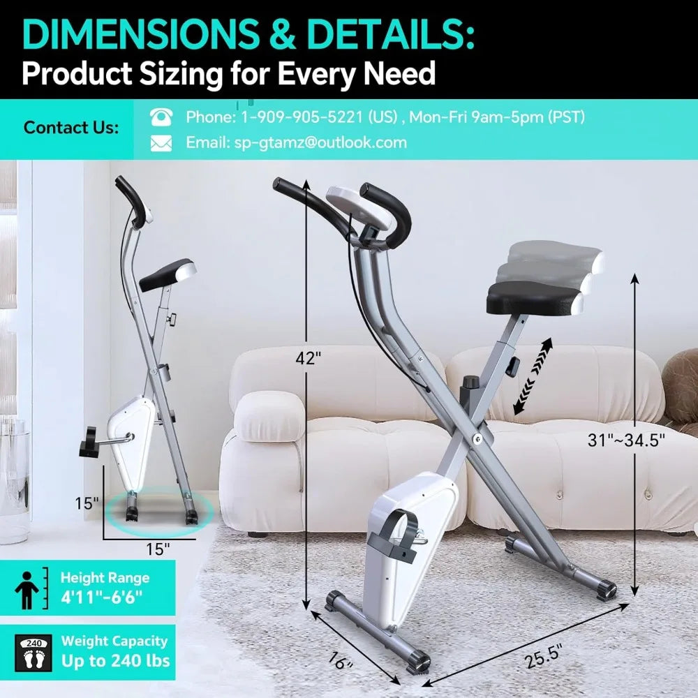 5-in-1 Magnetic Folding Exercise Bike