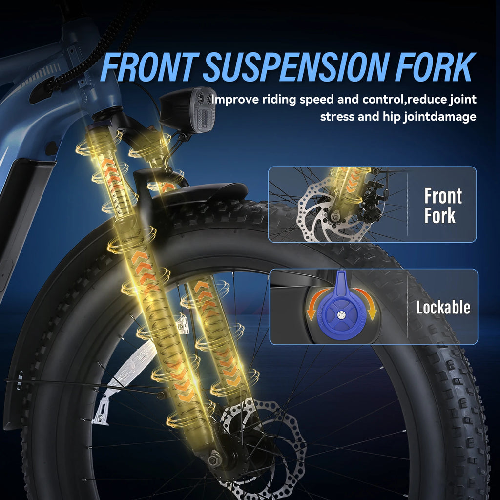 1500W 26" Fat Tire Electric Bike – 60 Mile Range