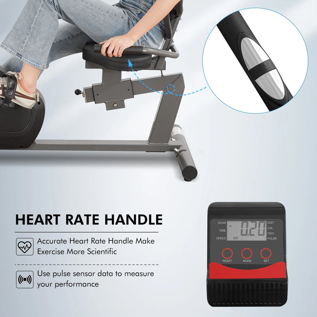 Sturdy Recumbent Exercise Bike with Monitor