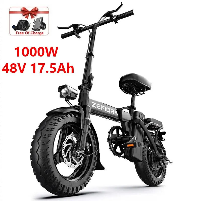 1000W/2000W 48V City Electric Bike – 14" Alloy Frame