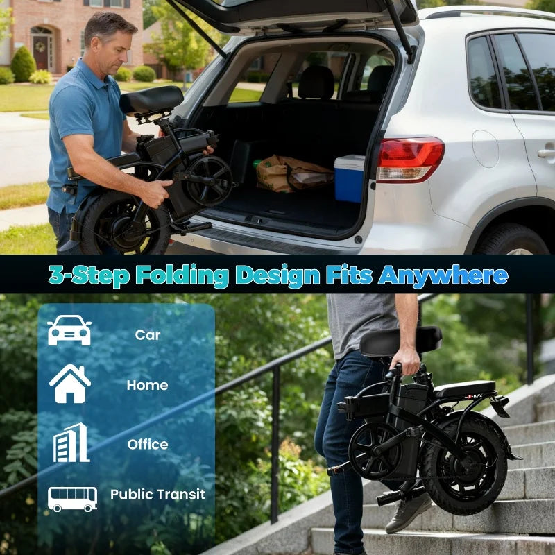 1000W/2000W 48V City Electric Bike – 14" Alloy Frame