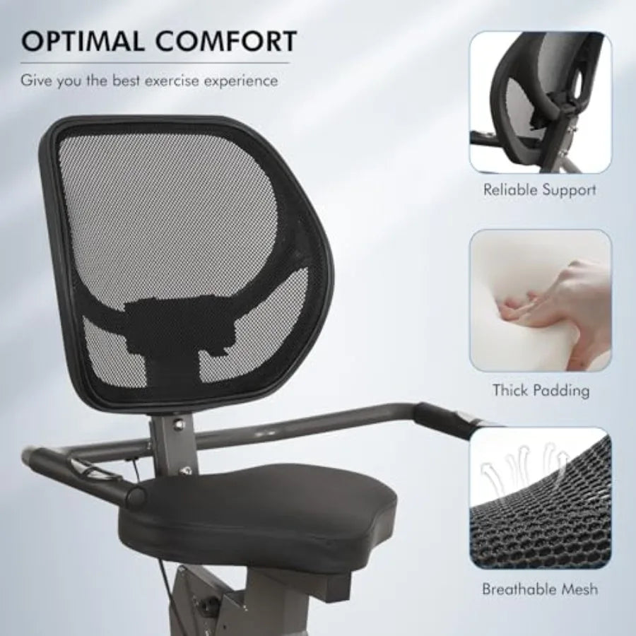Quiet Recumbent Exercise Bike – 8 Levels