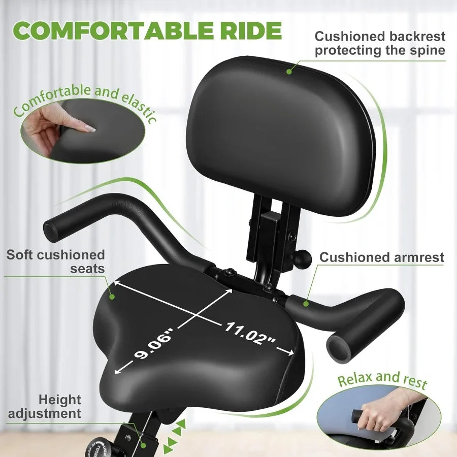 16-Level Folding Magnetic Exercise Bike – 330LB