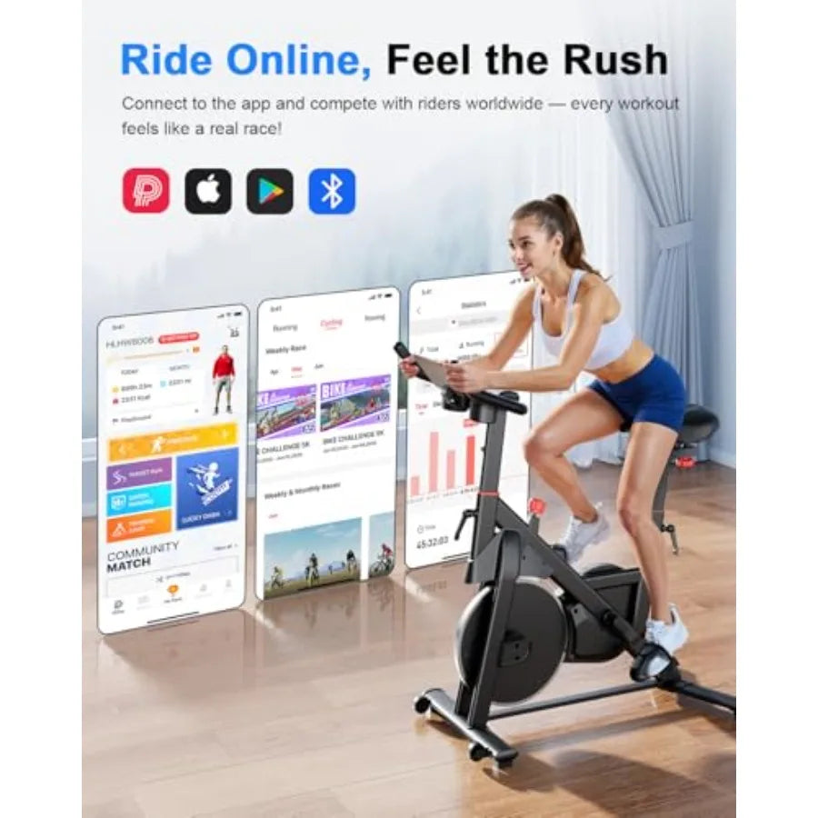Low-Noise Home Spin Bike – LCD Monitor