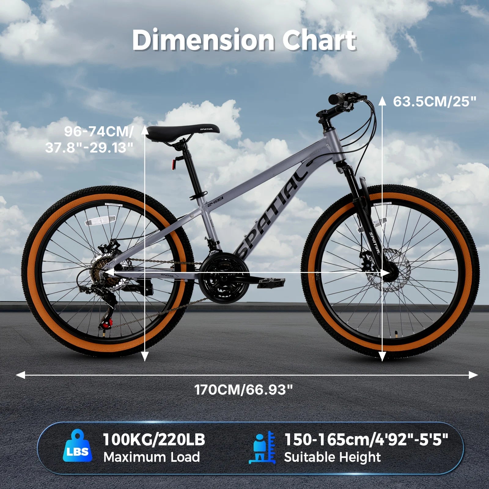 26” Fat Tire Suspension Mountain Bike