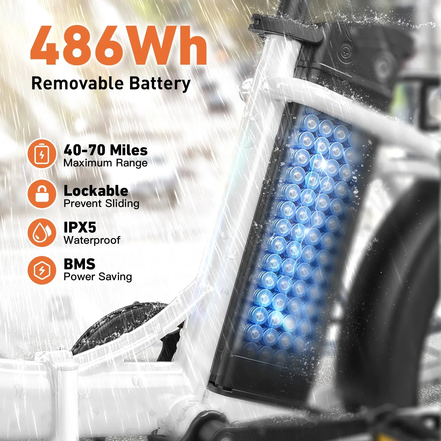 QRONGE 1000W Folding Electric Bike – 70 Mile Range