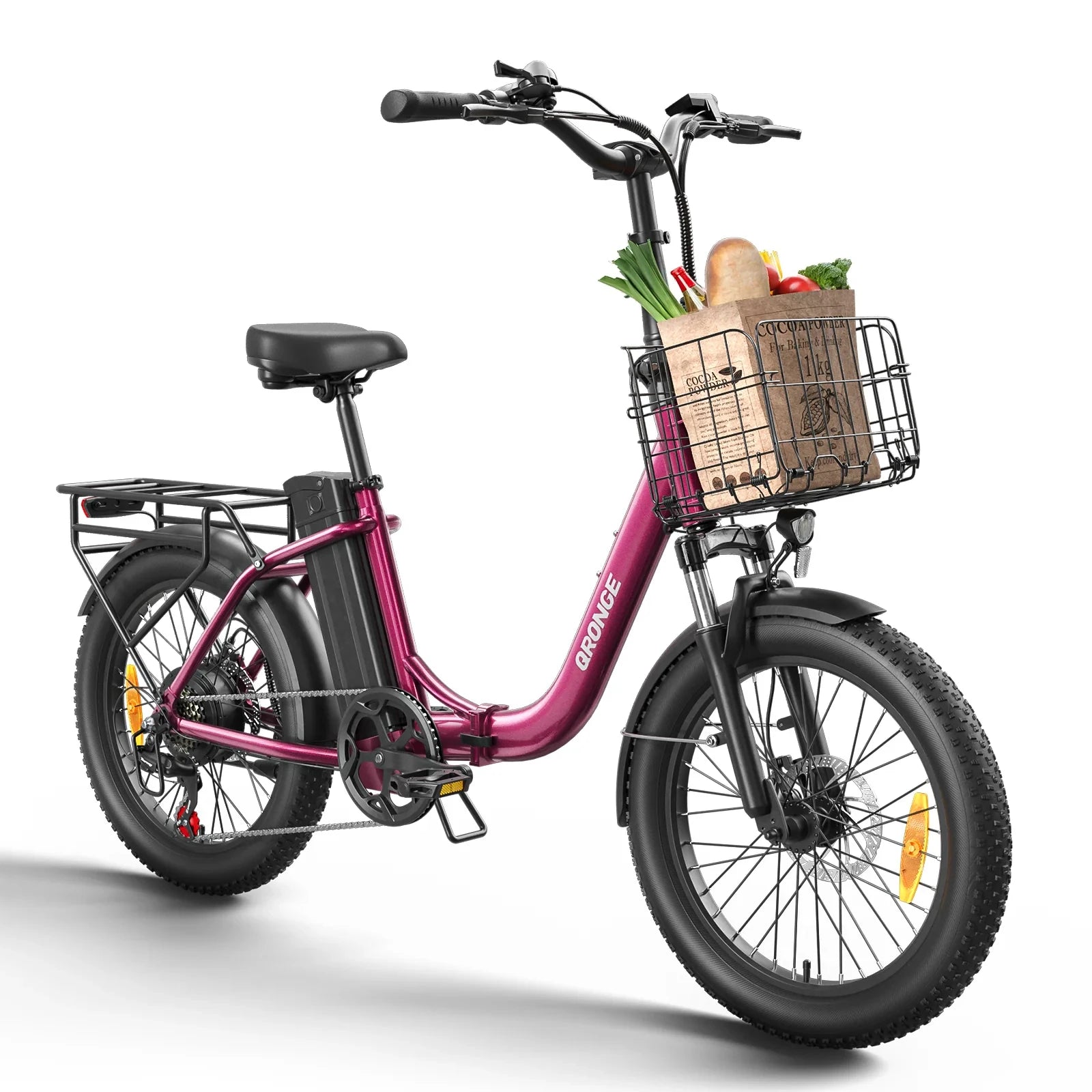 QRONGE 1000W Folding Electric Bike – 70 Mile Range
