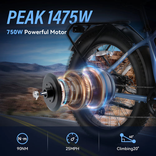 1500W 26" Fat Tire Electric Bike – 60 Mile Range