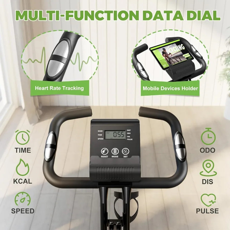 16-Level Folding Magnetic Exercise Bike – 330LB