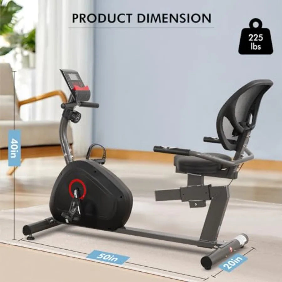 Quiet Recumbent Exercise Bike – 8 Levels