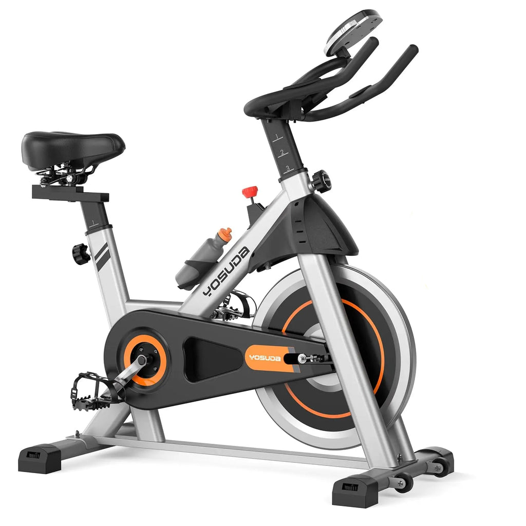 Yosuda indoor cycling bike with smartphone app interface