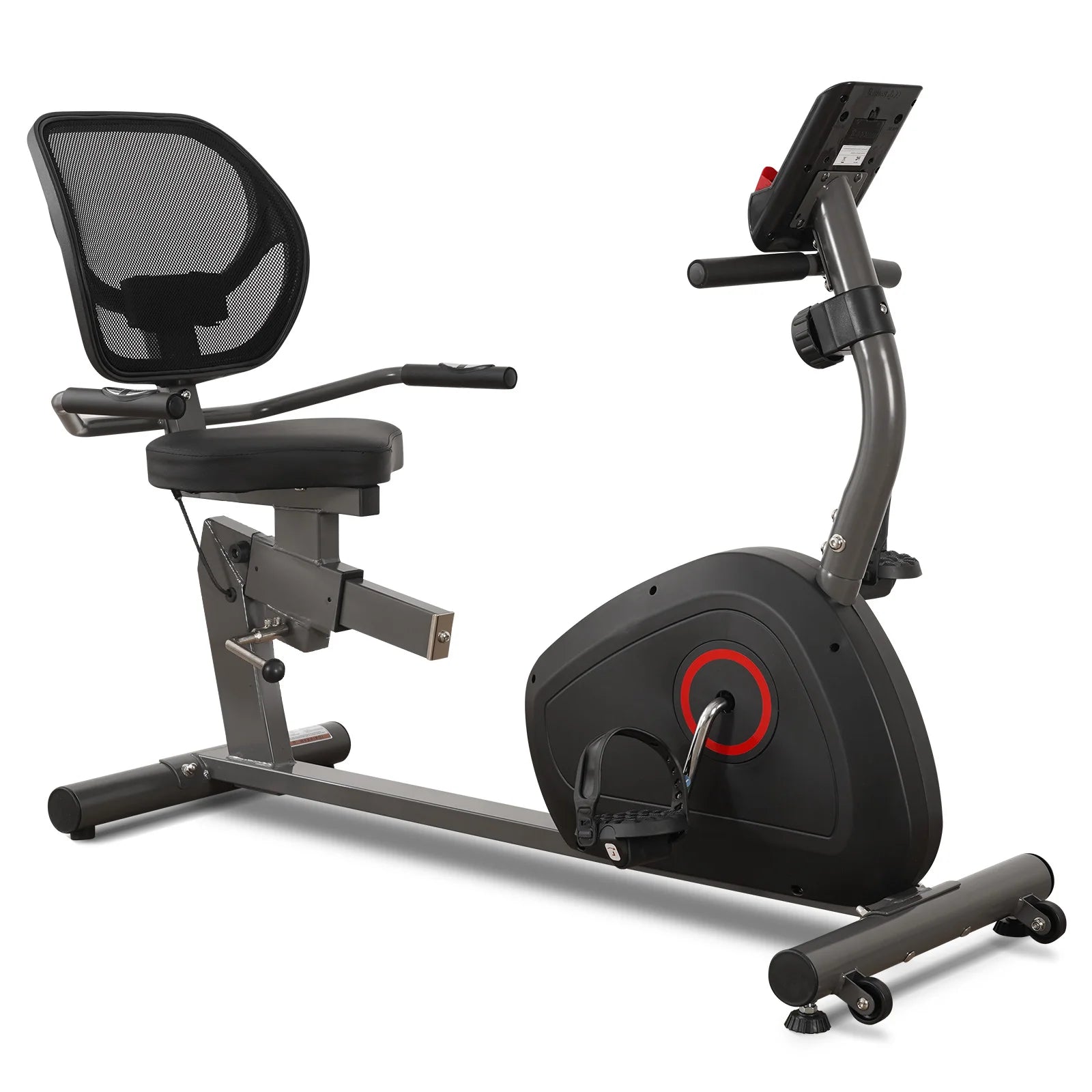 Heavy-Duty Reclining exercise bike with a screen on.